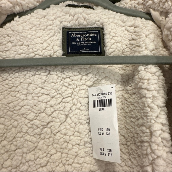 Abercrombie & Fitch Sherpa-Lined Military Parka Size Large - Picture 5 of 11